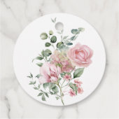 Elegante florale Rustikale Rosenhochzeit Geschenkanhänger (Rückseite)