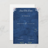 Elegante, florale Save the Date Hochzeit Einladung (Vorne/Hinten)