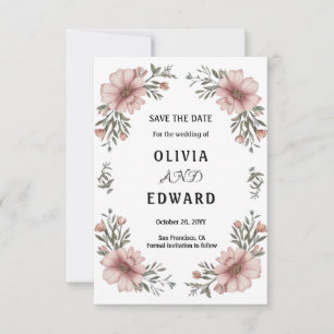 Elegante Florale Save-the-Date-Hochzeit Save The Date