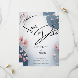 Elegante Florale Save-the-Date-Hochzeitskarte Save The Date