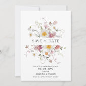 Elegante, florale Save the Date-Karte Ankündigung (Vorderseite)