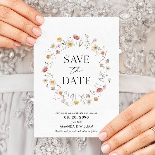 Elegante, florale Save the Date-Karte Ankündigung