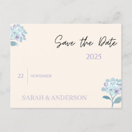 Elegante Florale Save-the-Date-Karte Ankündigungspostkarte