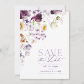 Elegante, florale Save the Date-Karte Date (Vorderseite)