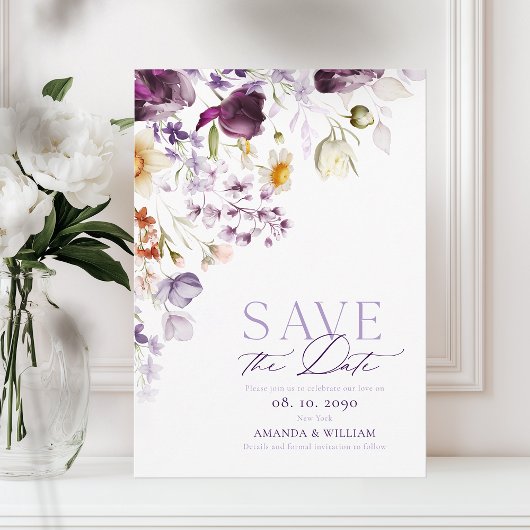 Elegante, florale Save the Date-Karte Date