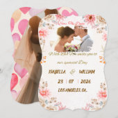 Elegante, florale Save the Date-Karte Date (Vorne/Hinten)