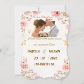 Elegante, florale Save the Date-Karte Date (Vorderseite)