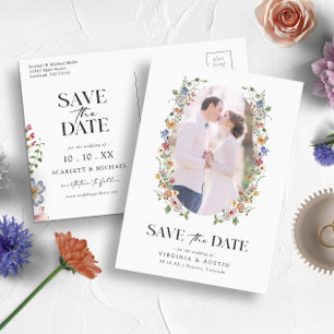 Elegante Florale "Save the Date"-Karte Postkarte