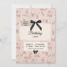 Elegante Florale Schleife Coquette Geburtstagseinl