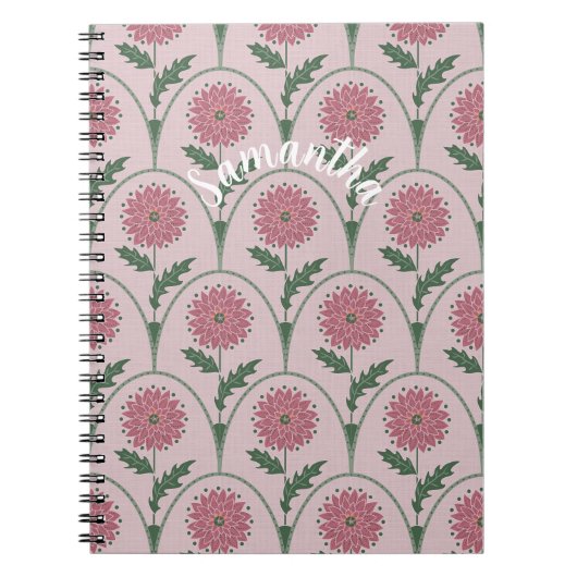 Elegante florale Schuppenform & individueller Name Notizblock (Vorderseite)