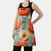 Elegante florale Schürze (Peach, Orange, Blue) (InSitu)