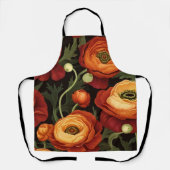 Elegante florale Schürze (Rost, Orange, Peach, Bla (Vorderseite)