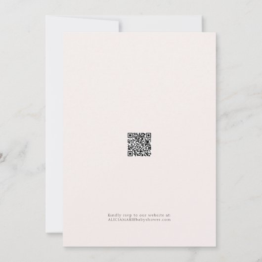 Elegante florale Schwanenschwänze Blush Pink Ribbo Einladung (Rückseite)