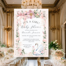 Elegante florale Schwanenschwänze Blush Pink Ribbo