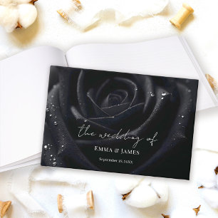 Elegante Florale Schwarz-Weiß-Hochzeit mit Mittern Gästebuch