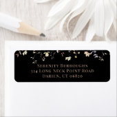 Elegante Florale Schwarze Boho-Hochzeit-Rücksendea (Insitu)