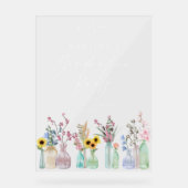 Elegante Florale Script Abschlussparty Willkommen Acrylschild (Vorderseite)