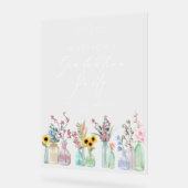 Elegante Florale Script Abschlussparty Willkommen Acrylschild (Winkel)