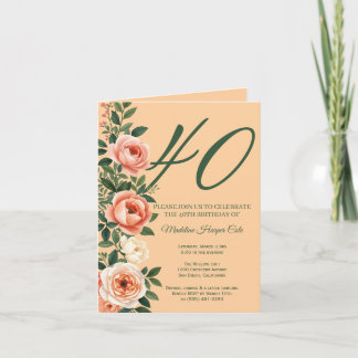 Elegante Florale Seitenrand-Geburtstagseinladung Einladung