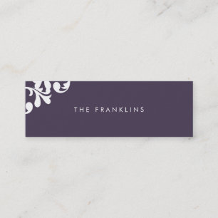 Elegante florale Skinny Calling Card Telefonnummerkarte