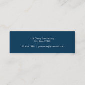 Elegante florale Skinny Calling Card Telefonnummerkarte (Rückseite)