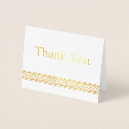 Elegante florale Snowflake Border Vielen Dank Folienkarte (Vorderseite)