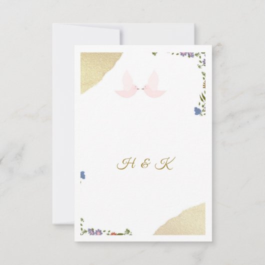 Elegante Florale Speichern Sie die Datums Karte (Rückseite)