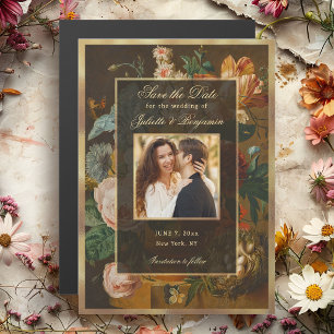 Elegante florale Stillleben-Hochzeit - Save the Da Magneteinladung