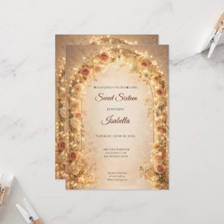 Elegante Florale Sweet Sixteen Einladung