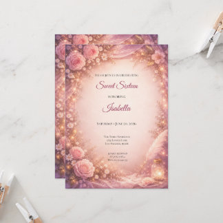 Elegante Florale Sweet Sixteen Einladung