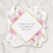 Elegante florale Taufe Vielen Dank Geschenkanhänger (Rückseite)