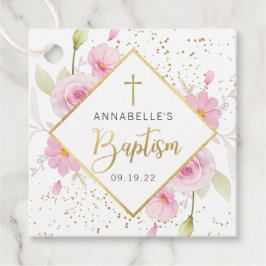 Elegante florale Taufe Vielen Dank Geschenkanhänger