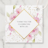 Elegante florale Taufe Vielen Dank Geschenkanhänger (Rückseite)