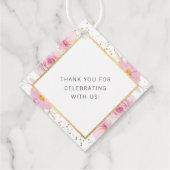 Elegante florale Taufe Vielen Dank Geschenkanhänger (Rückseite)