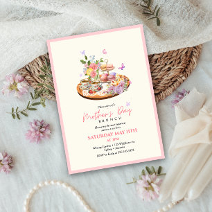 Elegante Florale Tea Party Muttertags-Brunch Einladung