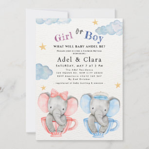 Elegante Florale Teekanne Baby Shower Einladung