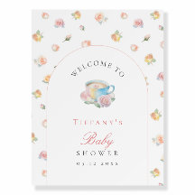Elegante Florale Teeparty-Baby-Shower-Einladung