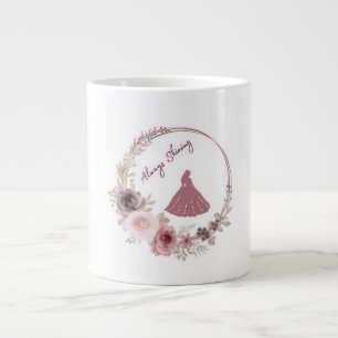 Elegante Florale Typografie Klassischer Becher & A Jumbo-Tasse