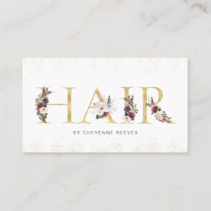 Elegante Florale Typografie mit Wasserfarbe   Haar Visitenkarte