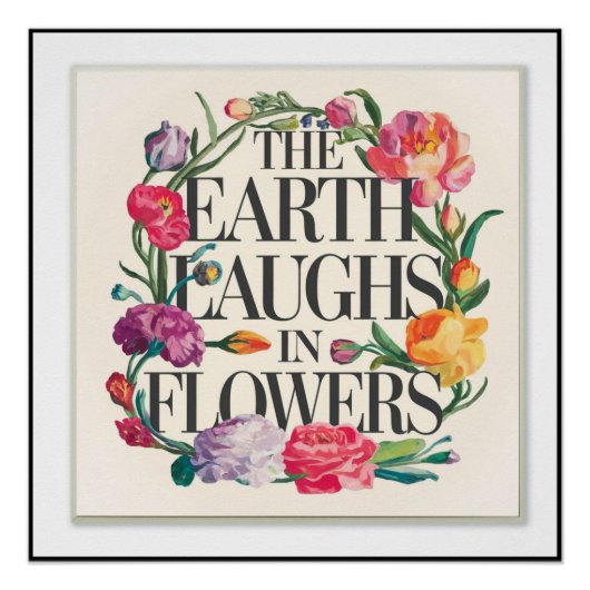 Elegante florale Typografie Wall Poster (Vorderseite)