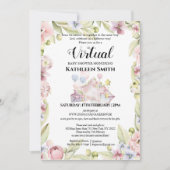 Elegante florale Vegetation Wasserfarben Virtual D Einladung (Vorderseite)