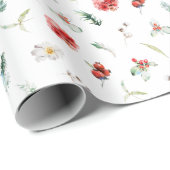 Elegante florale Vegetation Wintermuster Geschenkpapier (Rolleneckpunkt)