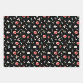 Elegante florale Vegetation Wintermuster Geschenkpapier Set (Vorderseite 3)