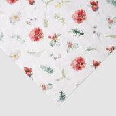 Elegante florale Vegetation Wintermuster Seidenpapier (Detail)