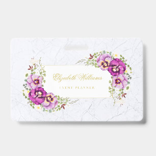 Elegante florale Vintage-Chic-Mar-mor violette Sti Ausweis