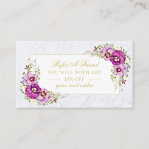 Elegante florale Vintage-Chic-Mar-mor violette Sti Empfehlungskarte