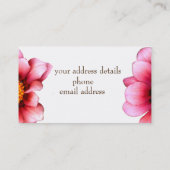 Elegante florale Visitenkarte (Rückseite)