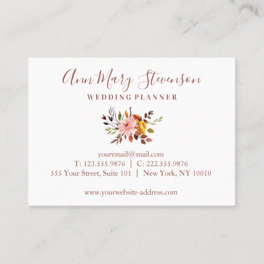Elegante florale Visitenkarte (Rückseite)