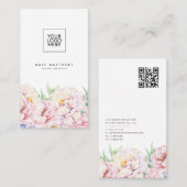 Elegante florale Visitenkarte mit QR Code (Vorne/Hinten)