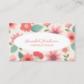 Elegante florale Visitenkarte mit QR Code | DP7 (Vorderseite)